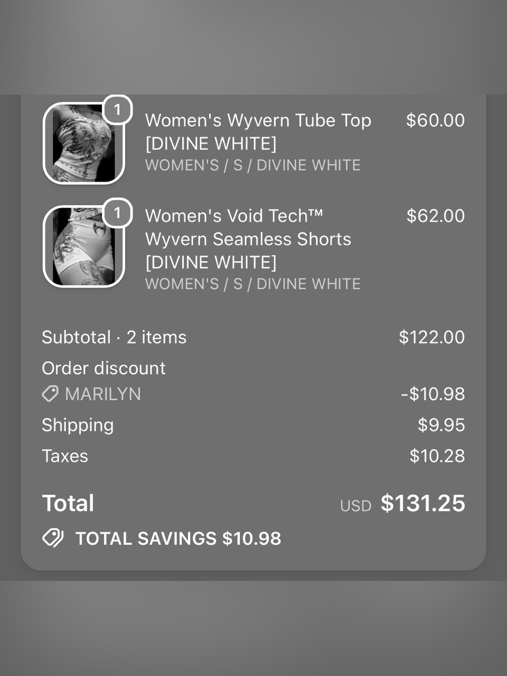 Women's Void Tech Wyvern Seamless Athletic Shorts & Tube Top set - Divine White